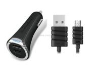 מטען לרכב איכותי 3.4 אמפר עם כבל מיקרו USB מצורף - Dolphin Duo 3.4A  iWalk  - שנתיים אחריות