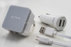 ⁦סט מטען בית + מטען רכב + כבל מיקרו USB מבית APEX - 3.4A⁩ – תמונה ⁦2⁩
