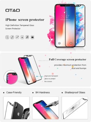 ⁦מגן מסך אייפון 11<b> Pro</b> מזכוכית מחוסמת מבית OTAO! - כל המסך⁩ – תמונה ⁦2⁩