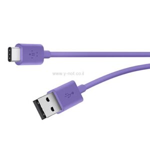 כבל USB-A 2.0 ל- USB-C 3A באורך 1.8 מ' BELKIN בצבעים