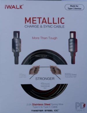 ⁦כבל סנכרון וטעינה - USB-Type-C ל - USB-Type-C שזור IWALK (תומך PD)⁩ – תמונה ⁦3⁩