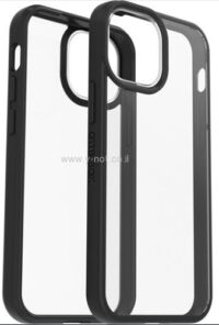 מגן אייפון 14 <b>פרו</b> דגם  iPhone 14 PRO OTTERBOX React - שקוף מסגרת שחורה