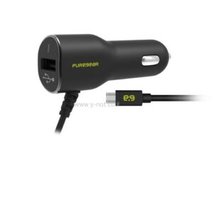 מטען רכב Pure Gear 3.4A 17W Micro usb וחיבור נוסף Pure-gear