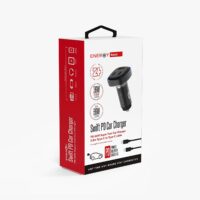 מטען רכב ENERGY Swift 2C+1A PD66W with C to L 0.8M שחור - כולל כבל לייטיניג לאייפון (עד דגם 14)