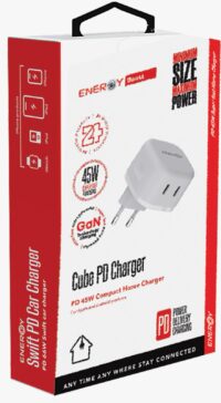 מטען בית ENERGY Cube PD45W 1C+1C לבן